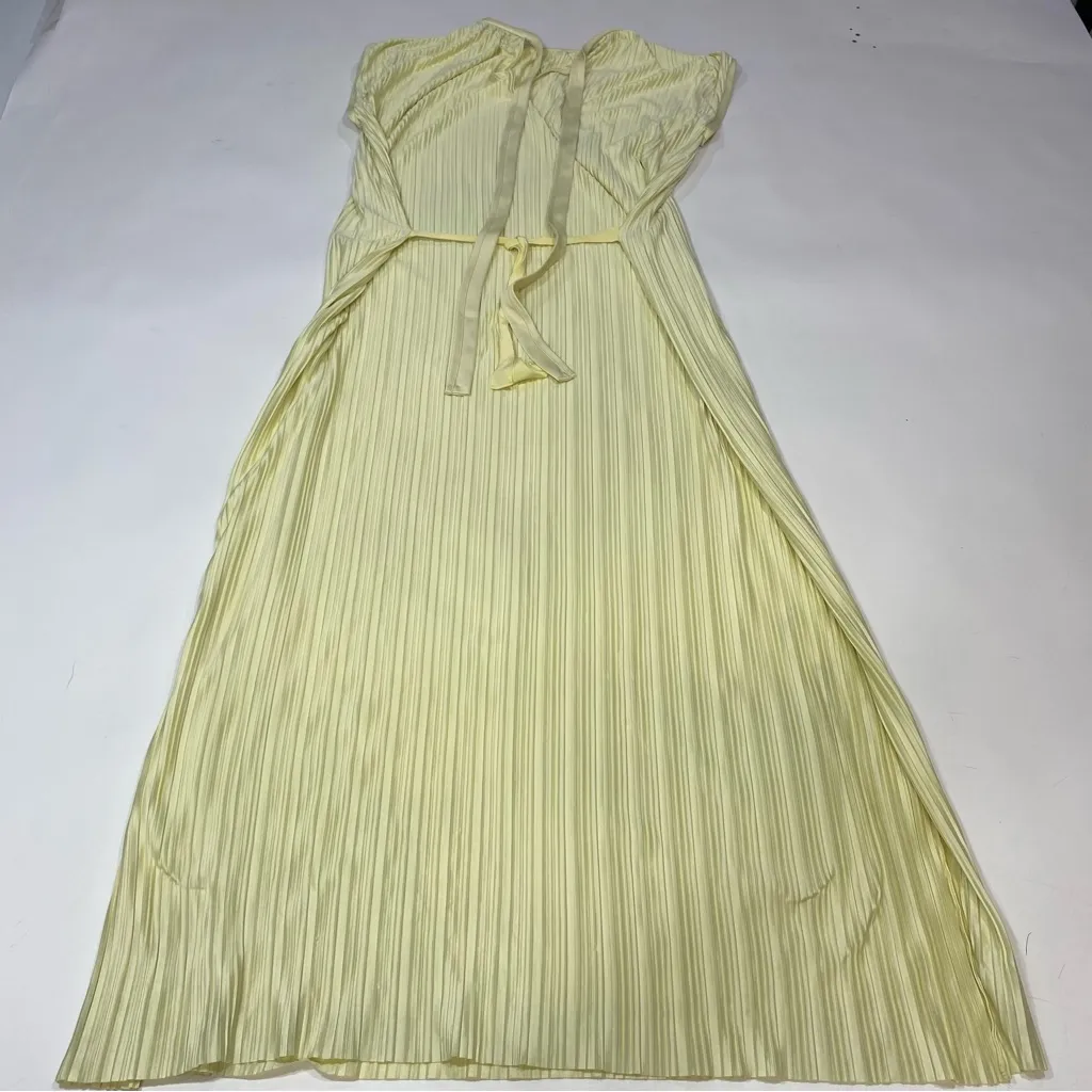 Atlein Plisse Midi Dress Size S Yellow - Image 5