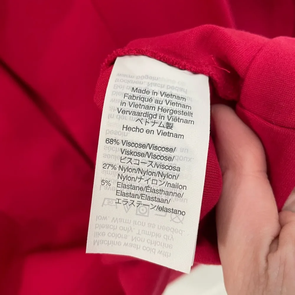 J. Crew Long Sleeve Crew Neck Hot Pink Barbiecore Stretch Sheath Dress Size 8 - Image 5