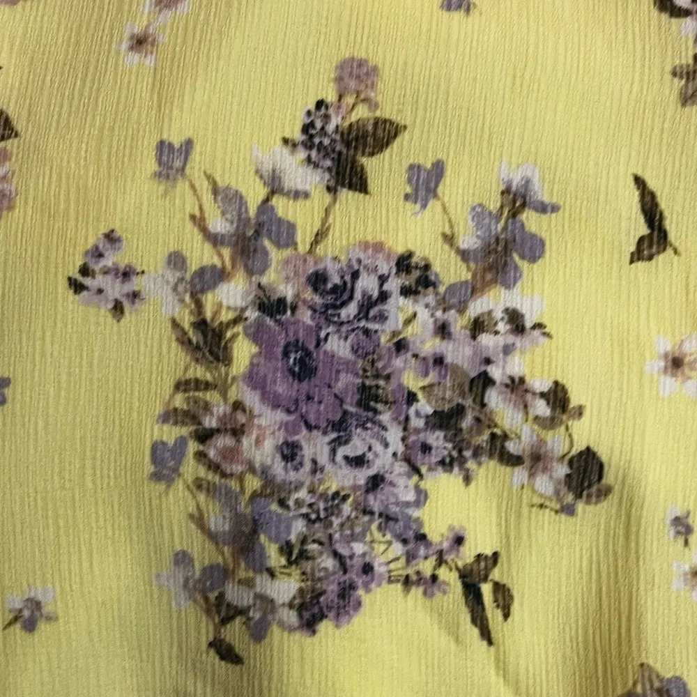 Gianni Bini Picturesque Tales Yellow Chiffon A-line Floral Dress - Image 7