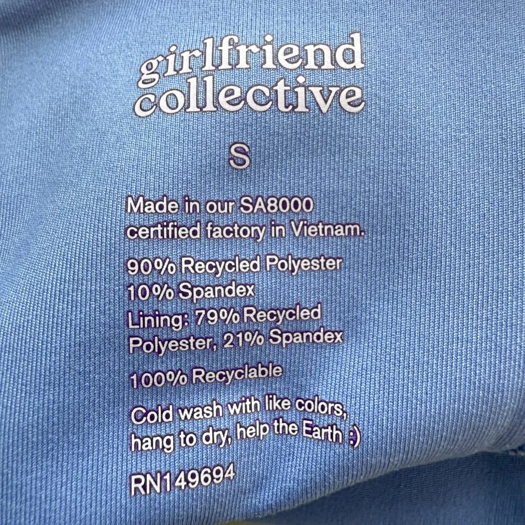 Girlfriend Collective Alpine Lola V-Neck Mini Dress Women's Small Blue Tennis - Image 12