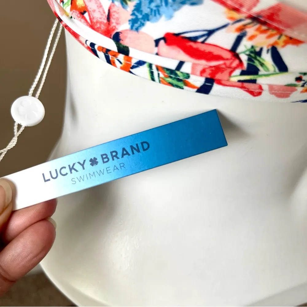 LUCKY BRAND | Floral Halter Neck Swim Top Sz M - Image 5