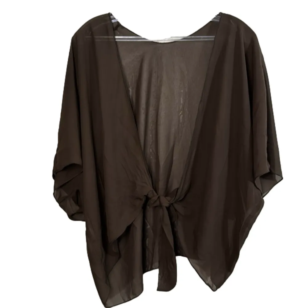 Chiffon evening shawl Brown Size 0X - Image 2