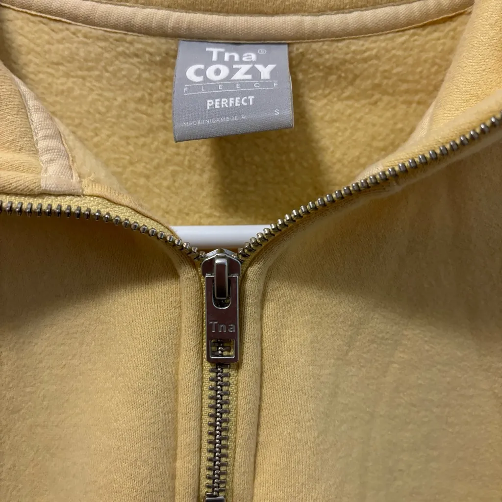TNA Cozy Fleece Perfect ¼ Zip Sweatshirt Yellow - Image 4