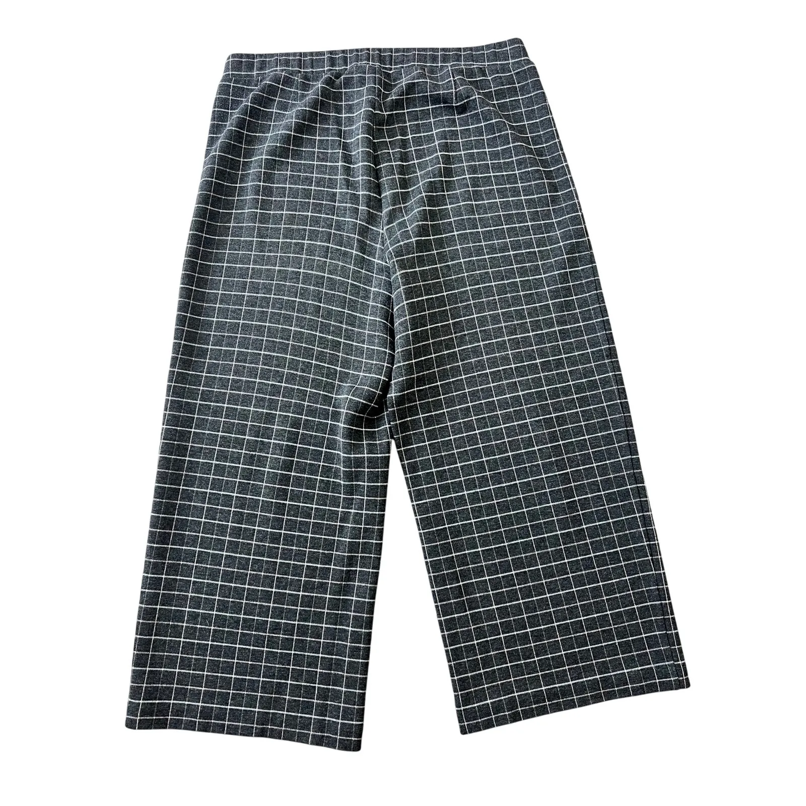 J.Jill Women's Pants Full-Leg Cropped Windowpane Ponte Gray Large Comfort - Image 4