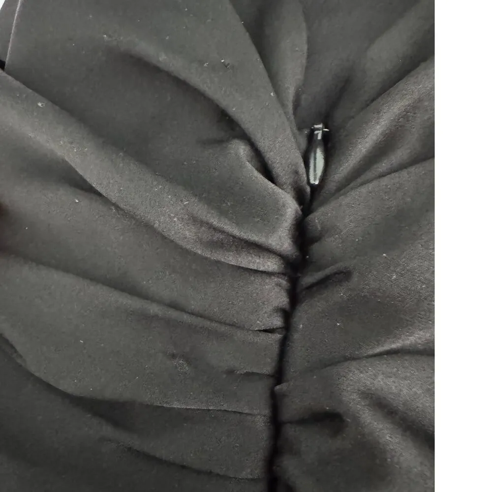 The Sei 100% silk one shoulder high slit evening formal dress black size 2 - Image 9