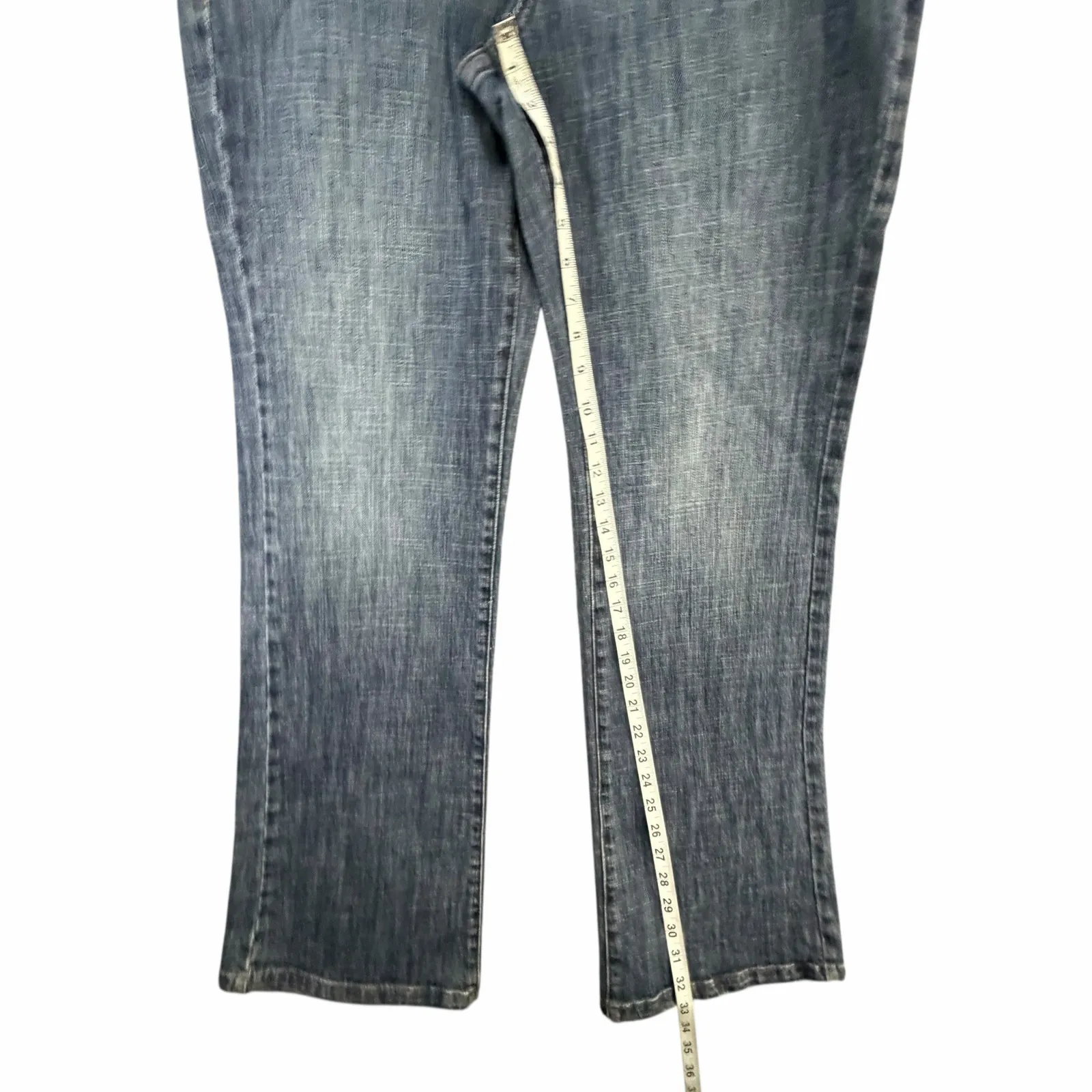 DKNY Y2K Bootcut Jeans Womens 12 Blue Denim Indie Vintage Revival Urban Retro - Image 7