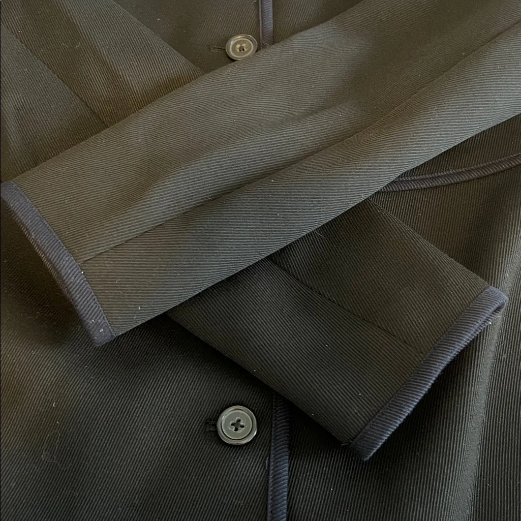 JCrew Tipped Twill Blazer Navy/Black Size 00 - Image 7