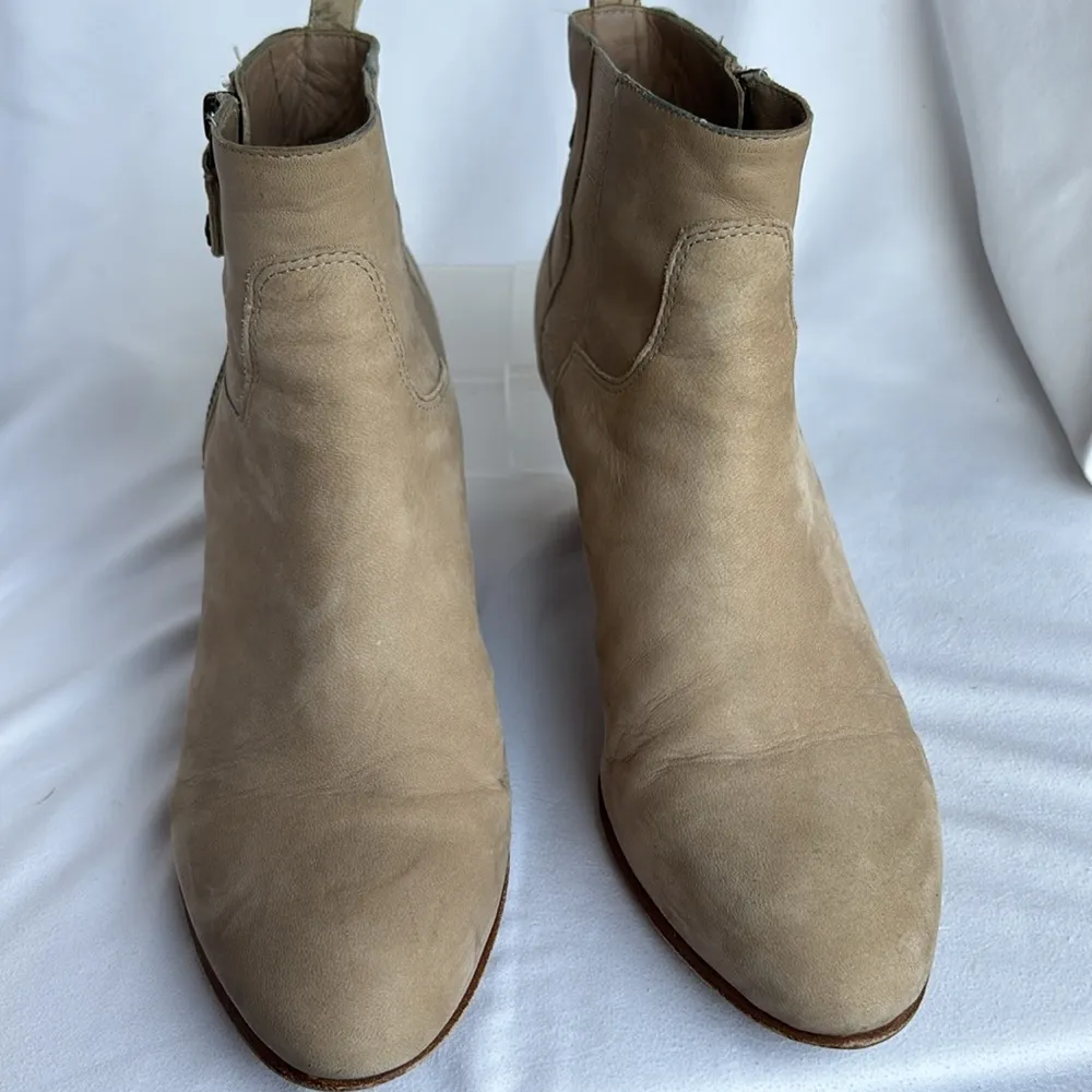 Nurture "Nolan" Suede Booties, Tan, 3" Heel, Size 9 Tan - Image 3
