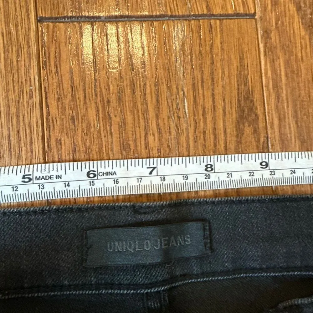 Uniqlo jeans black grey wash high rise skinny jeans 26 - Image 3
