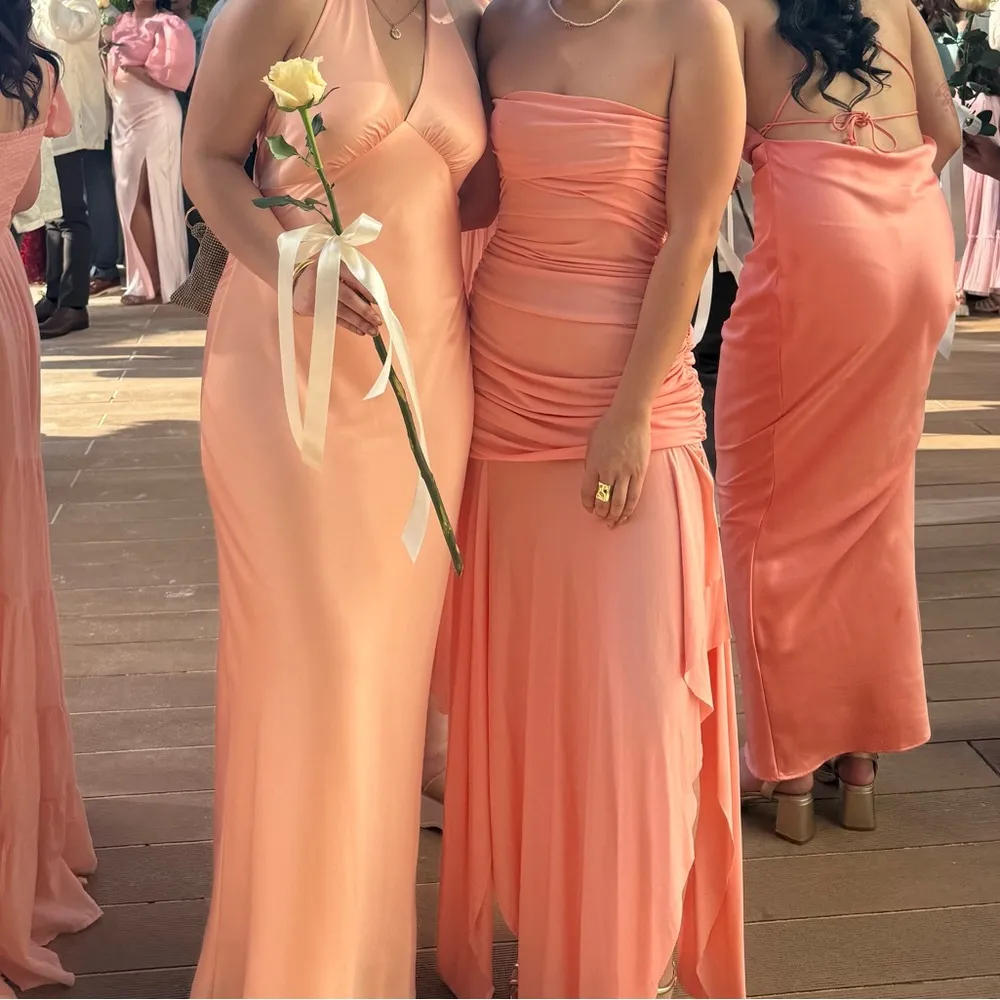 House of CB / Ivana Apricot Gathered Asymmetric Dress / small - Image 10