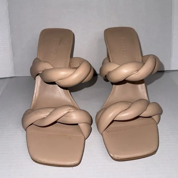 Nordstrom Nude Braided Leather Heels Heel Tan - Image 2