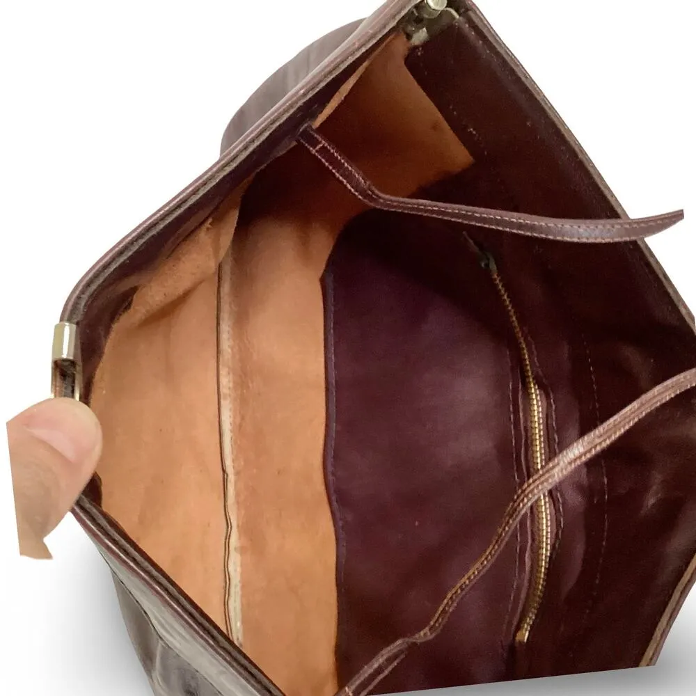 Vintage Brown Leather Clutch - Image 5