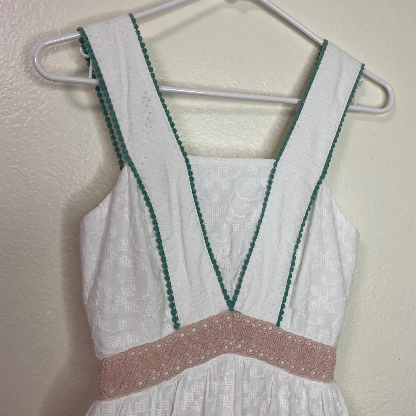 Tigerlily Namita White Crochet Trim Maxi Dress Square Neck Boho Beach Vacation 2 - Image 8