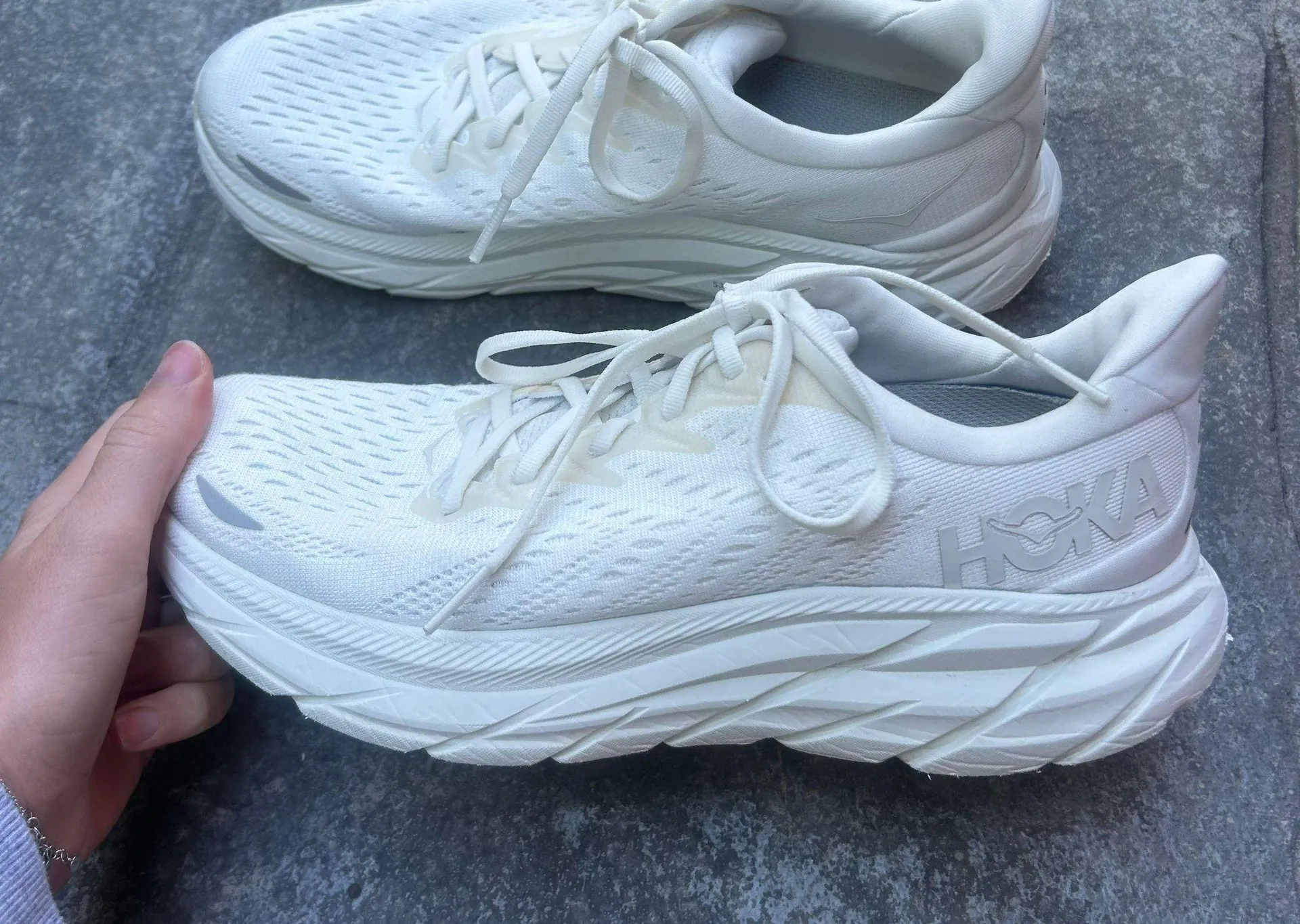 Hoka Clifton 8 White Shoes - Image 2