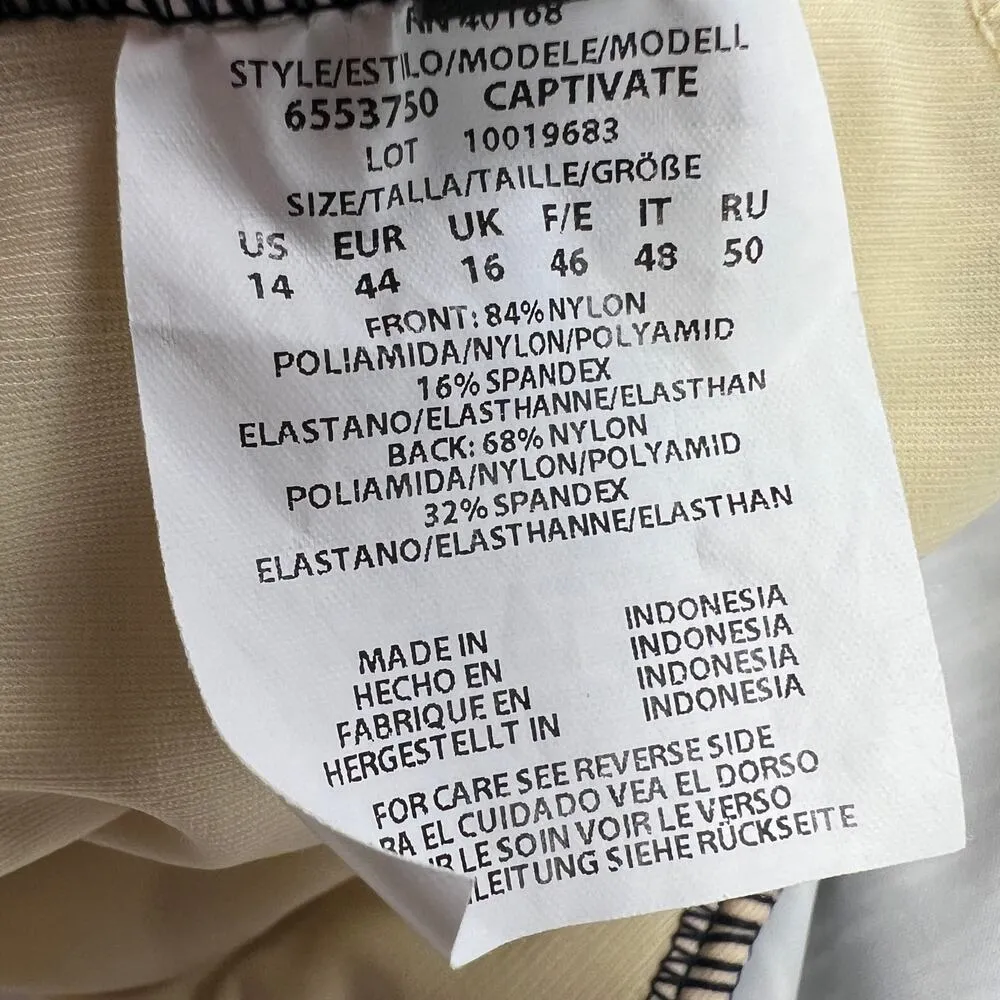 Miraclesuit Captivate One Piece Silver Shores Swim Suit Navy White Size 14 - Image 6