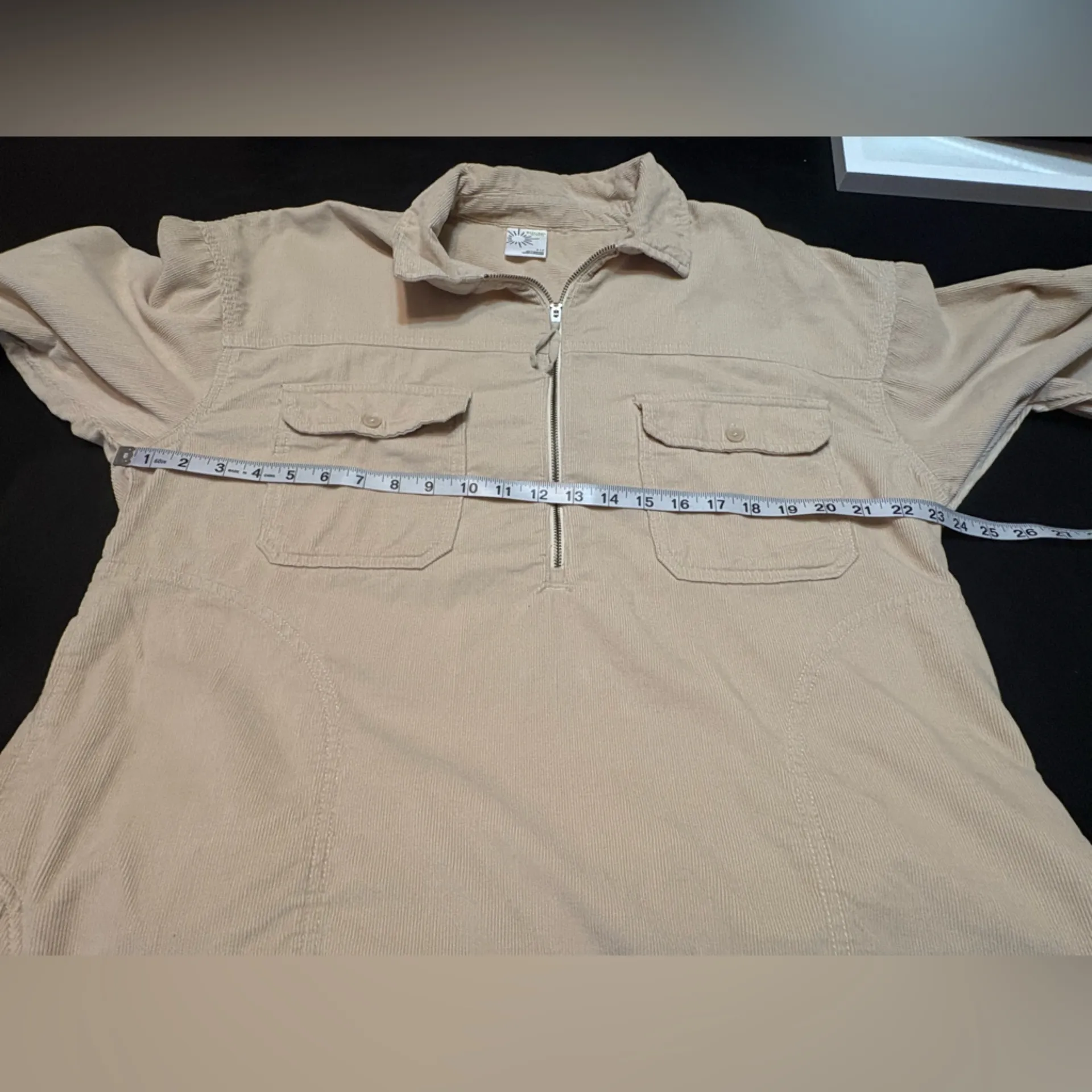 Aerie Beige Ribbed Pullover Quarter Zip size Small (oversized) - Image 12