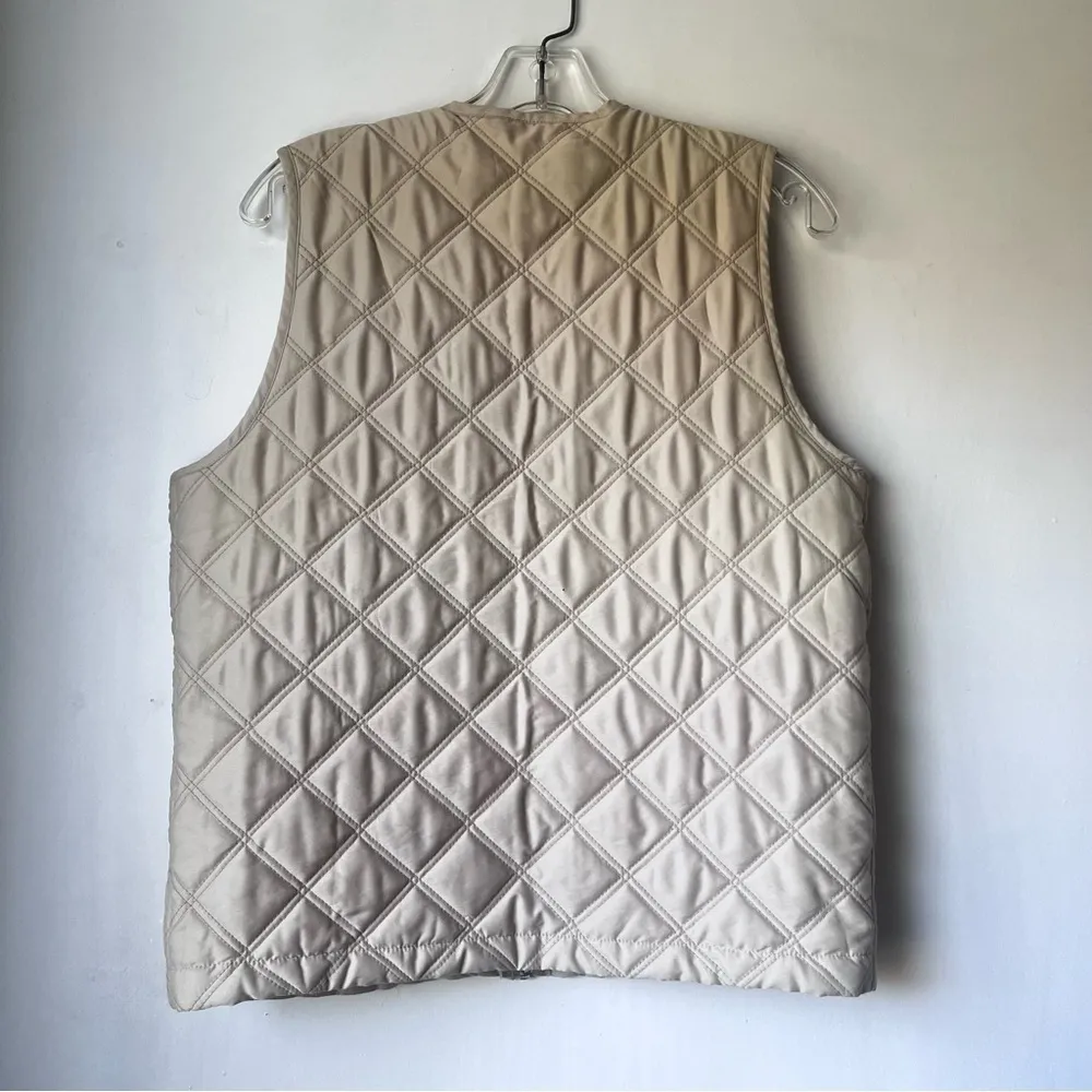 Vintage Y2K Collezioni Italy Beige Tan Qulited Puffer Vest 4 - Image 4