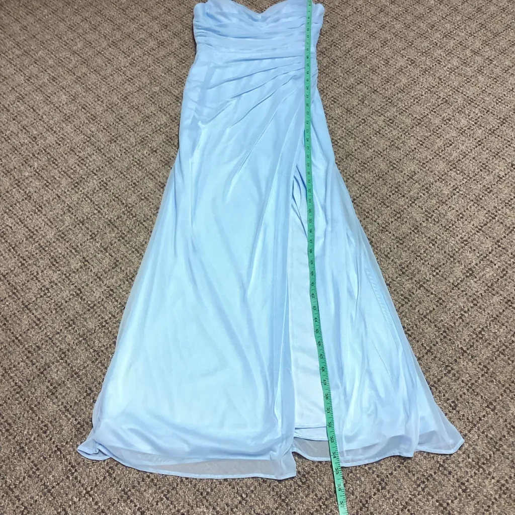 Azazie Deandra Sky Blue Floor Length Chiffon Dress * Size 2 * Prom Dress - Image 7