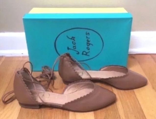 Jack Rogers Leather d’Orsay Ankle Tie Flats - Image 3