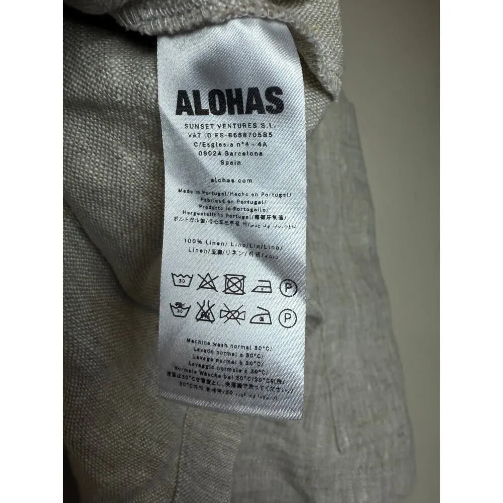 ALOHAS Linen Chari Wrap Mini Skirt in Natural Sz. S - Image 7