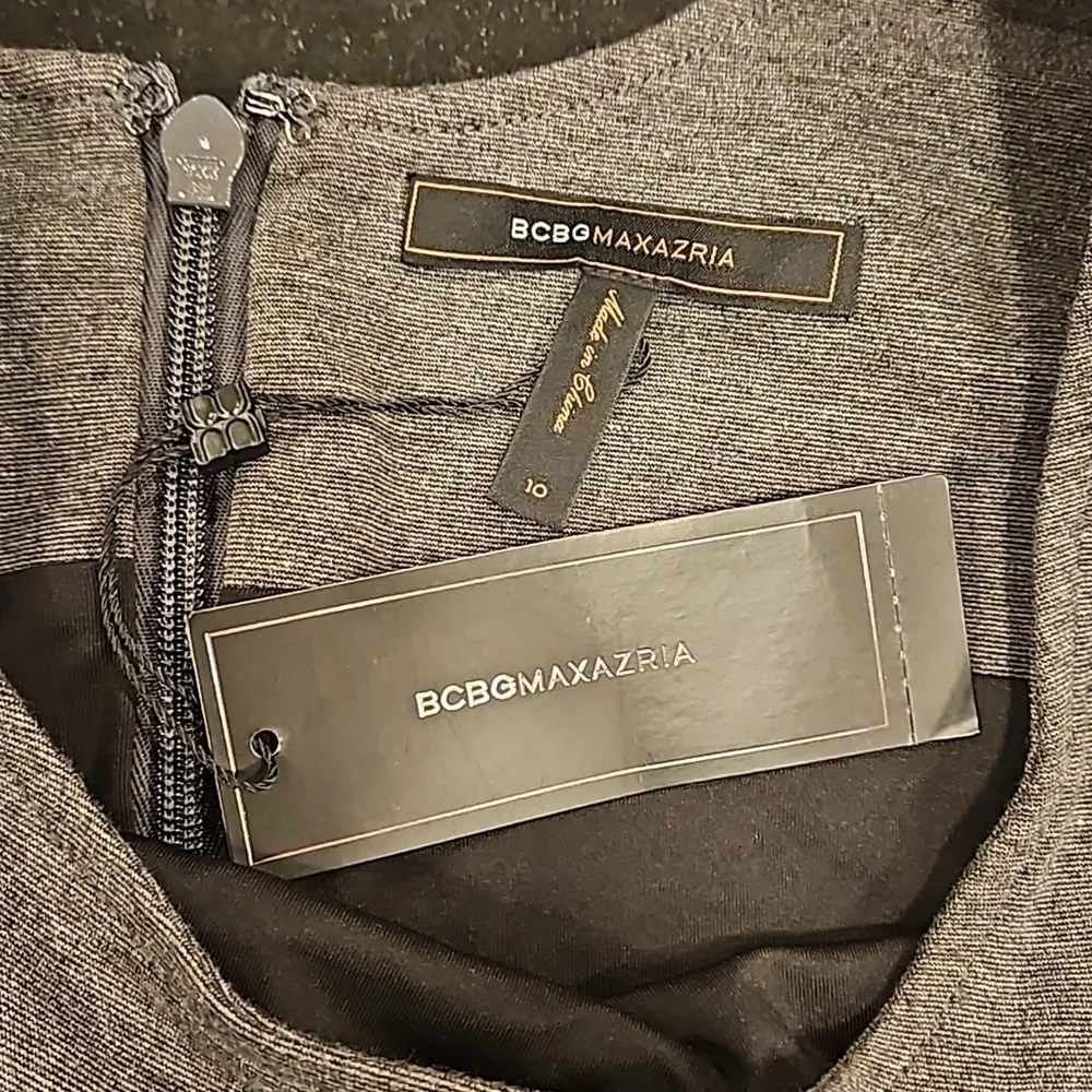 💕BCBGMAXAZRIA💕 Short Cap Sleeve Ponte Sweater Dress ~ Heather Grey 10 NWT - Image 7