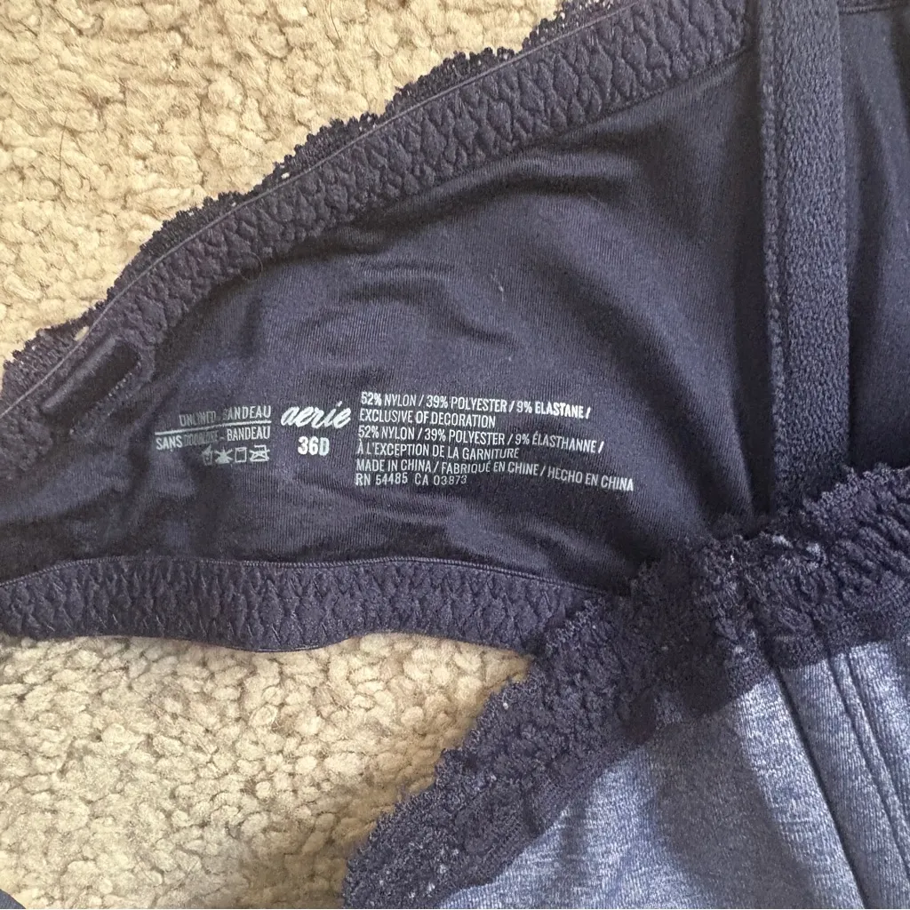 Aerie Navy Lace Bandeau Size: 36D - Image 5