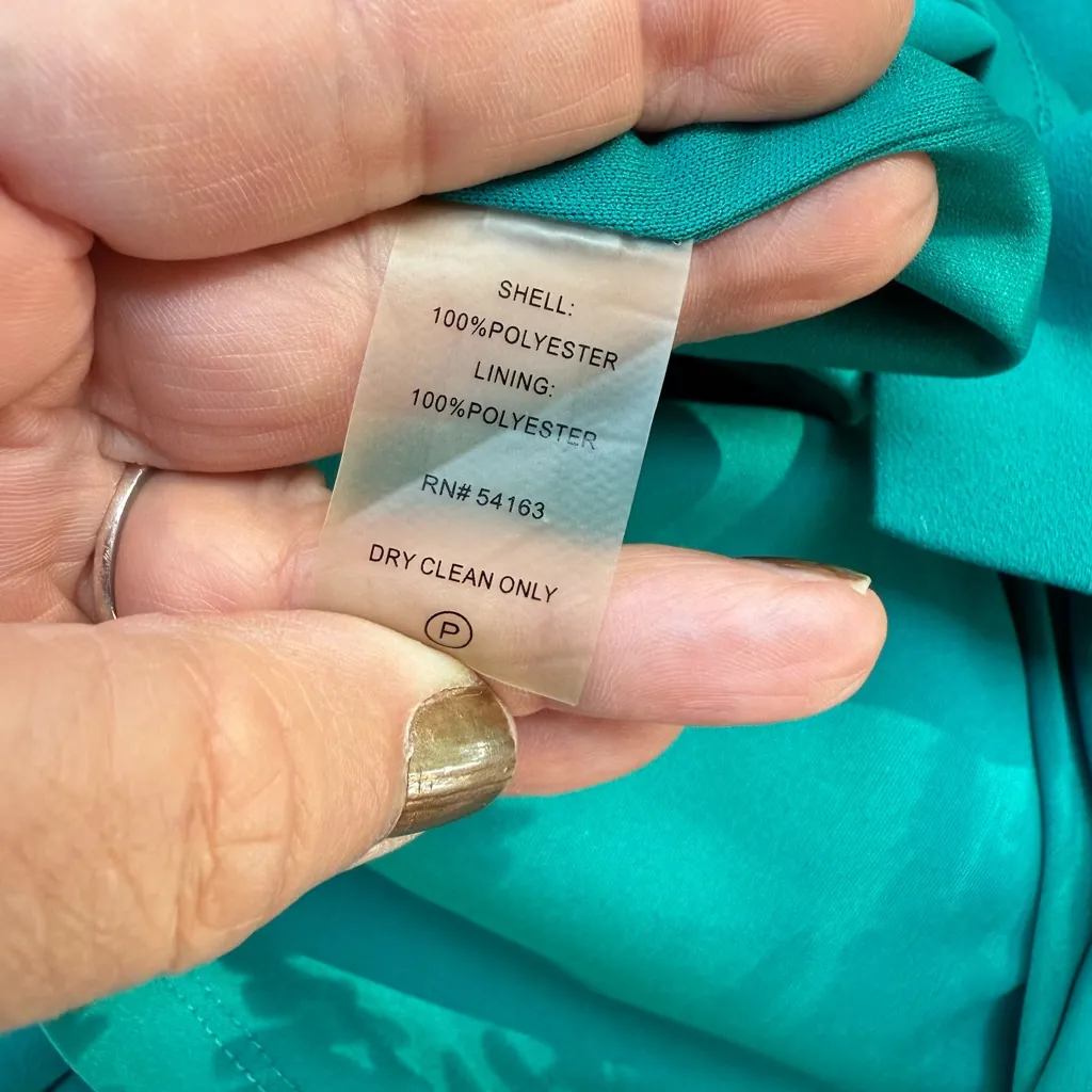 Ivanka Trump Sunburst Sheath in teal Stretch Ponte Sleeveless Dress Sz 10 - Image 11