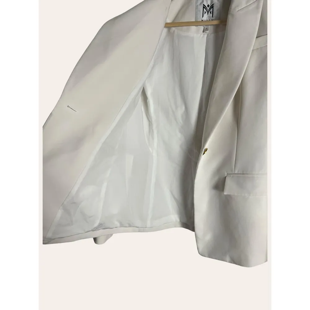 Milly Alexa Twill White Single Breasted Blazer Jacket Size 0 - Image 8