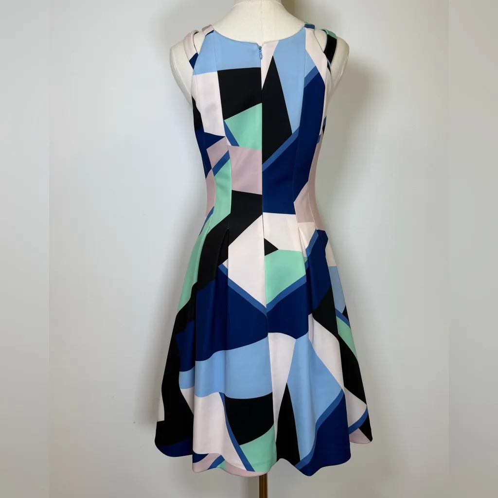 Vince Camuto Double-Strap Fit And Flare Geometric Pattern Dress Women’s Size 4 - Image 8