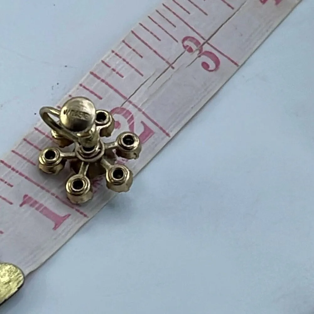 Weiss blue floral AB stones screwback earrings. Gold - Image 7