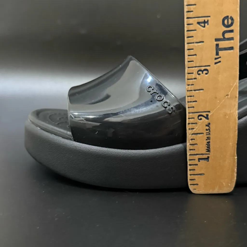 CROCS Black Brooklyn Ankle Strap Wedge Sandals Women’s Size 8 - Image 12