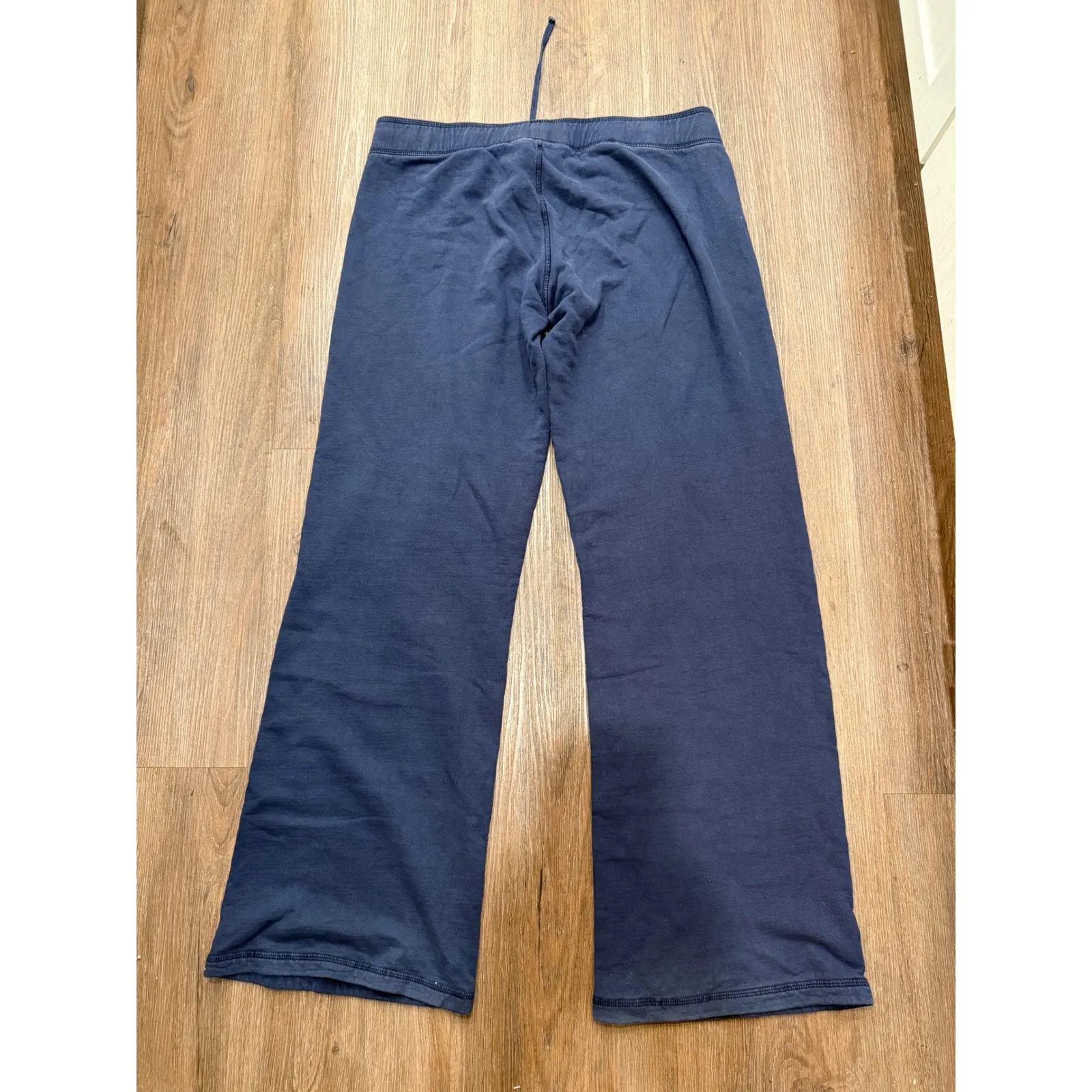 Vintage Juicy Couture Navy Blue Velour Butterfly Logo Sweatpants Womens XL - Image 3