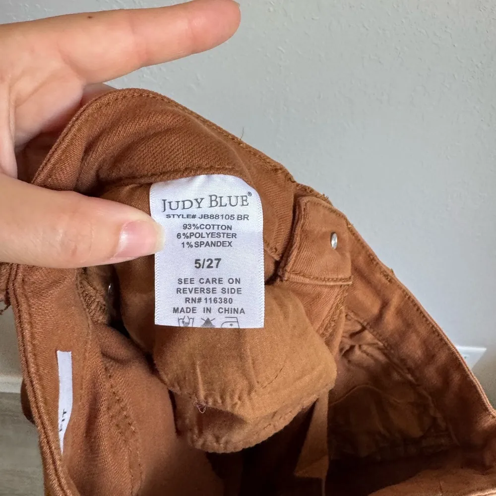 Judy Blue Tan Denim High Rise Slim Fit Jeans Womens 27 Business Casual Stretch - Image 5