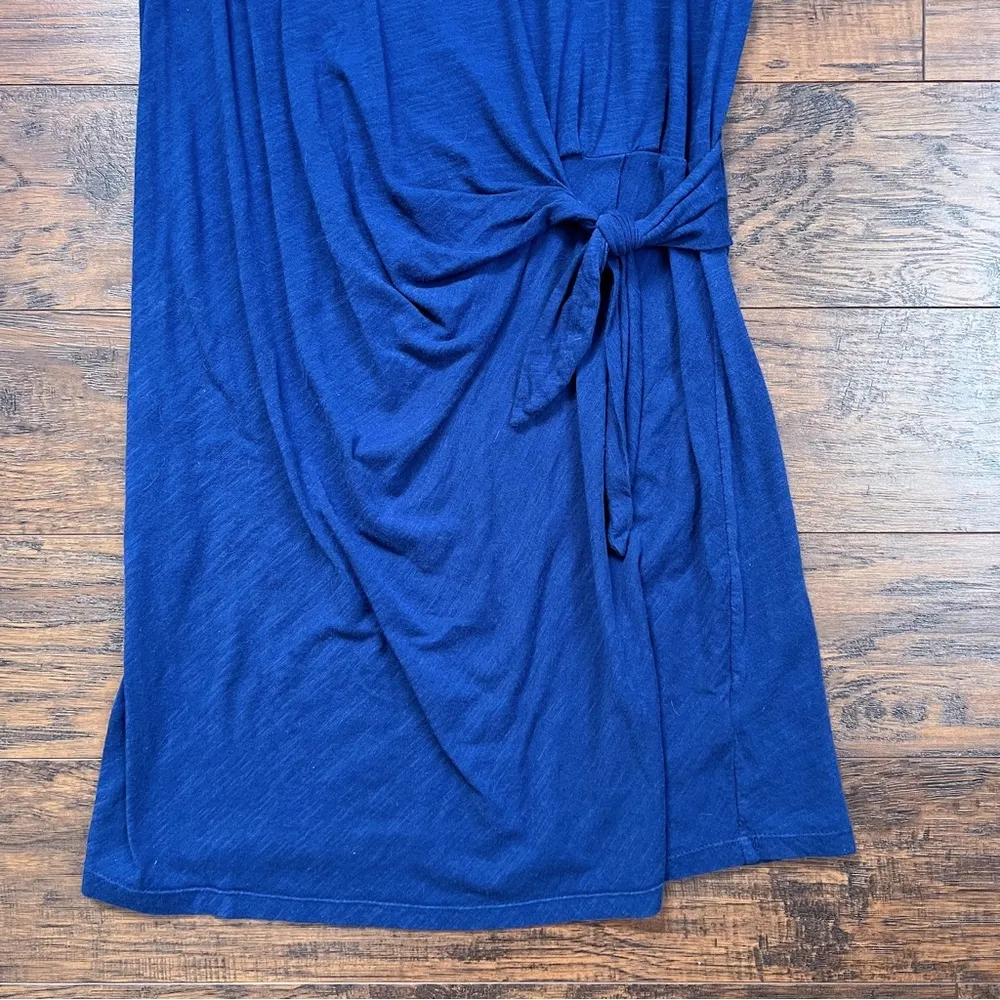 Velvet for Anthropologie • Jessica Tie-Waist Dress blue 100% cotton knit t-shirt - Image 4