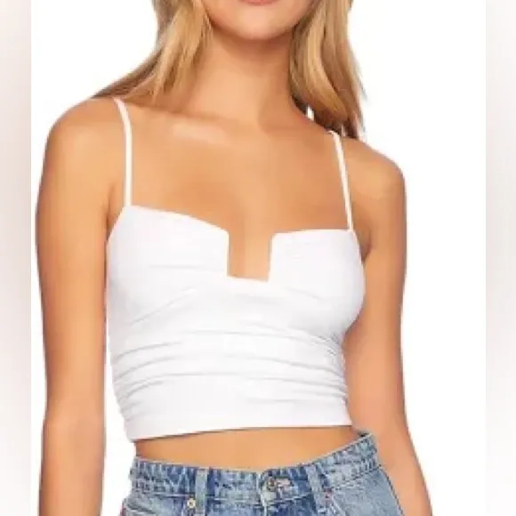 Susana Monaco - Angle Wire Gathered Tank Top in Sugar - Image 2