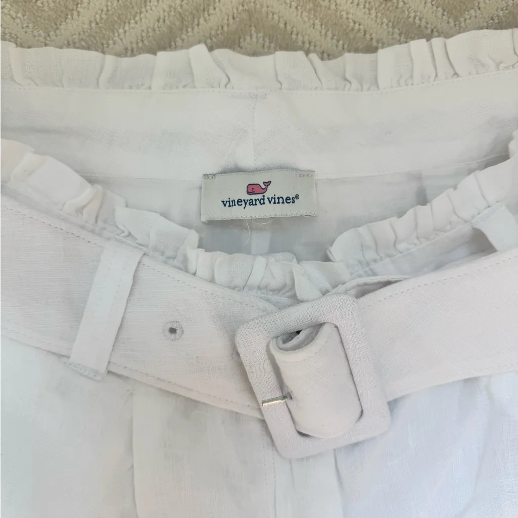Vineyard Vines Women’s White Belted Shorts - Image 2