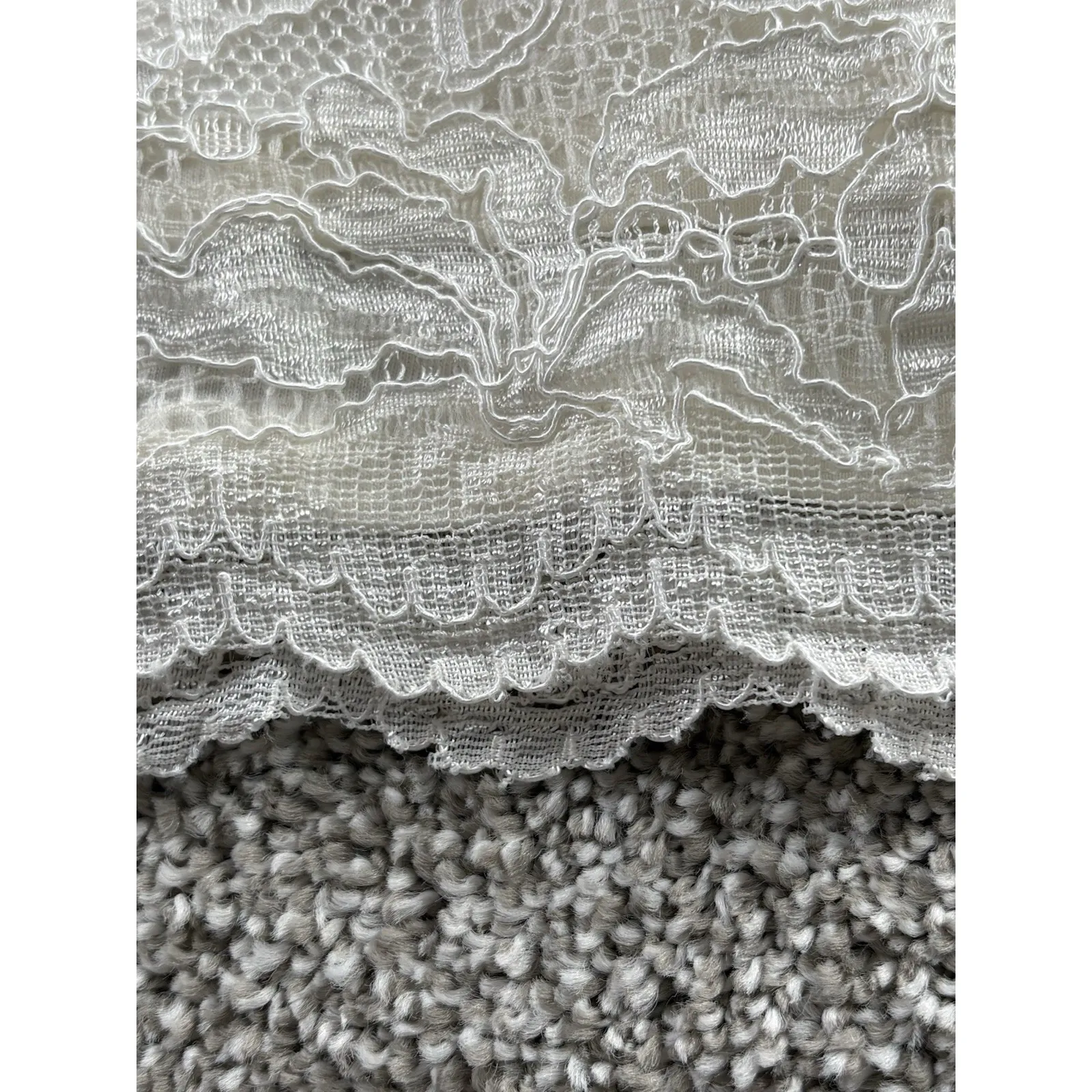 Cold water Creek White Lace Overlay Top 2X Plus Size Lined Short Sleeve - Image 4