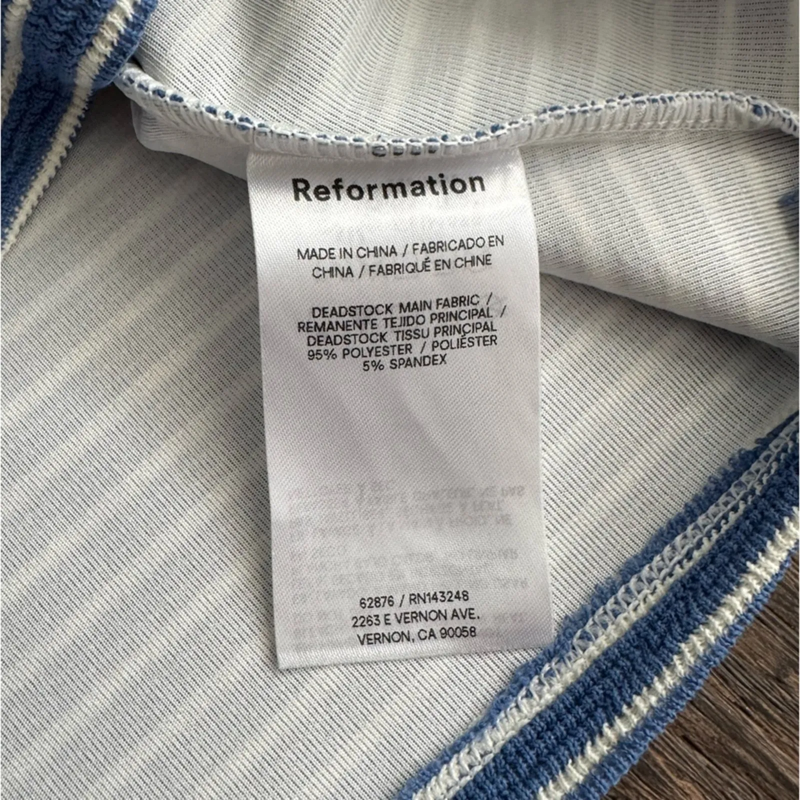 Reformation Paloma Knit Top in Blue and White Stripe S - Image 5