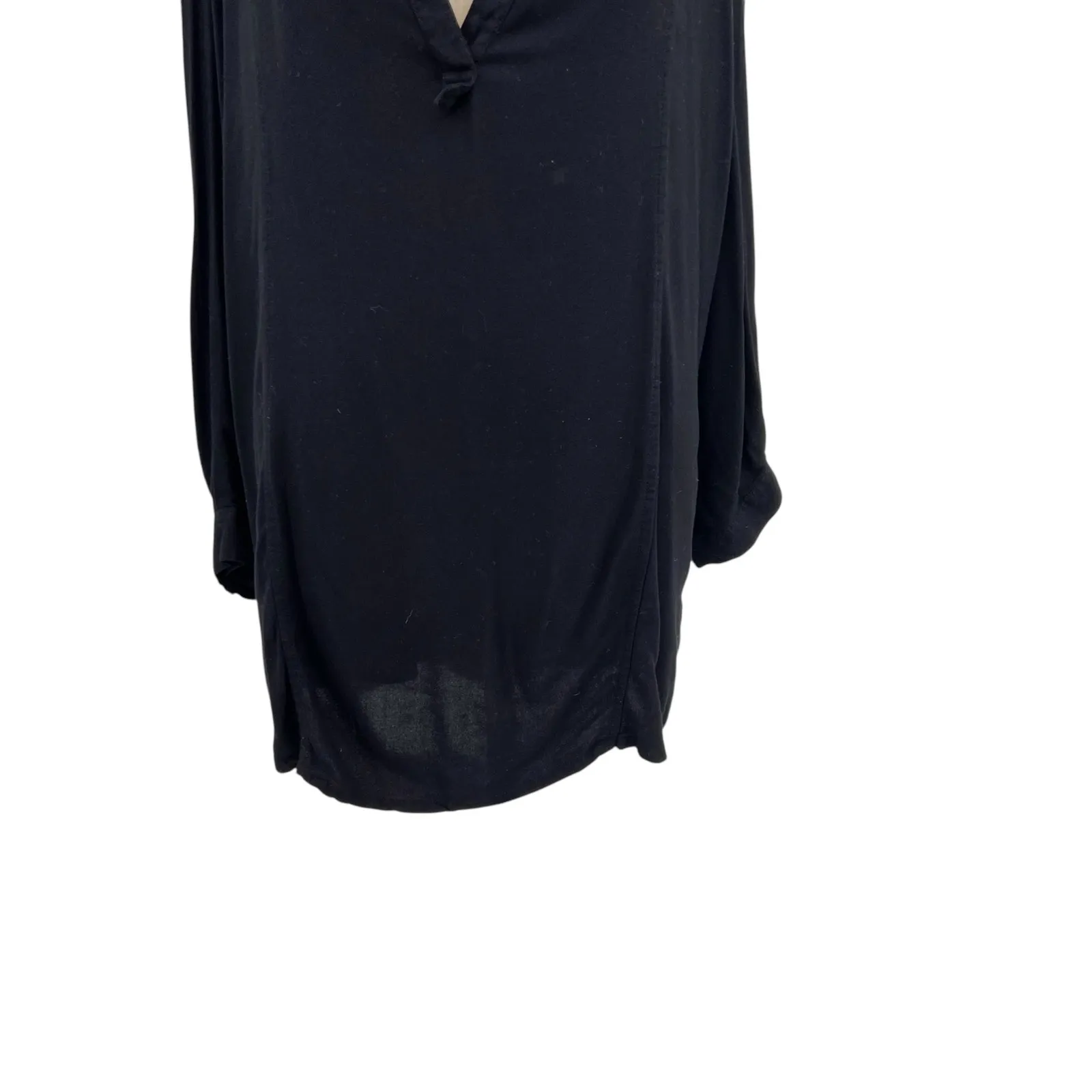 Mikoh Cannes Tunic Cover Up‎ Top V-Neckline Long Sleeve Black Size 3 Large - Image 6