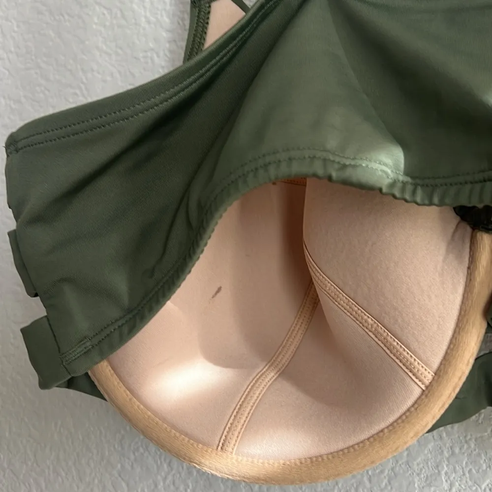 Cacique Swim Olive Underwire Lightly Lined Balconette Bikini Top, Size 42DD - Image 7