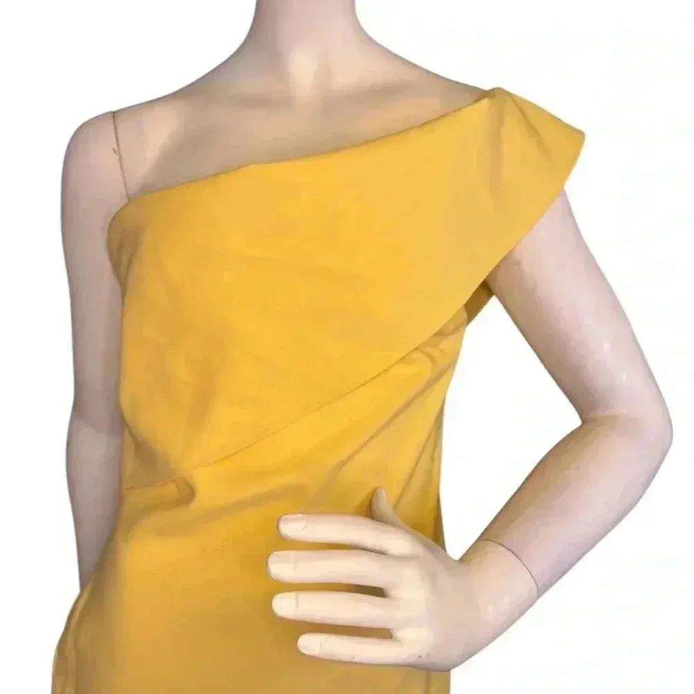 Likely Womens Sise 6 Yellow One Shoulder Dress. #125 - Image 9