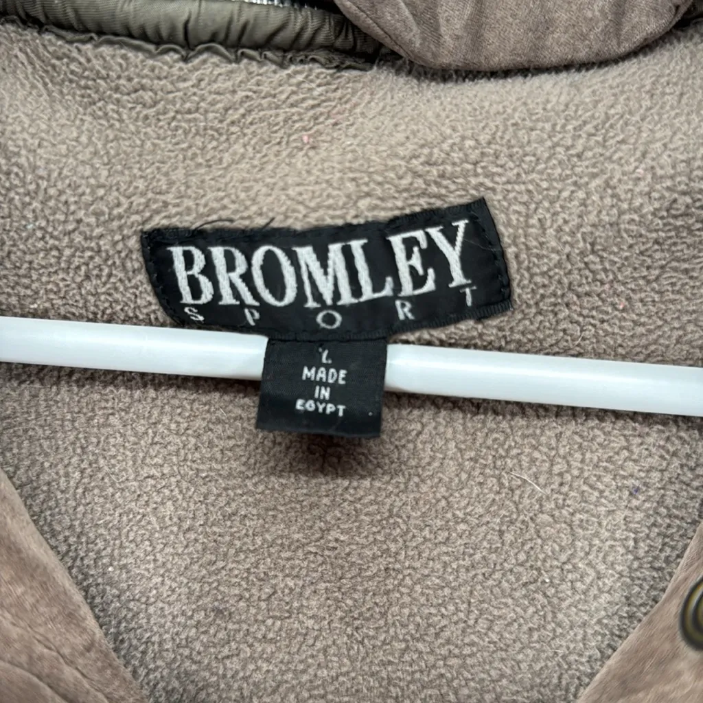 Bromley Sport Women's brown faux suede removable fleece liner hooded coat L Size L - Image 9