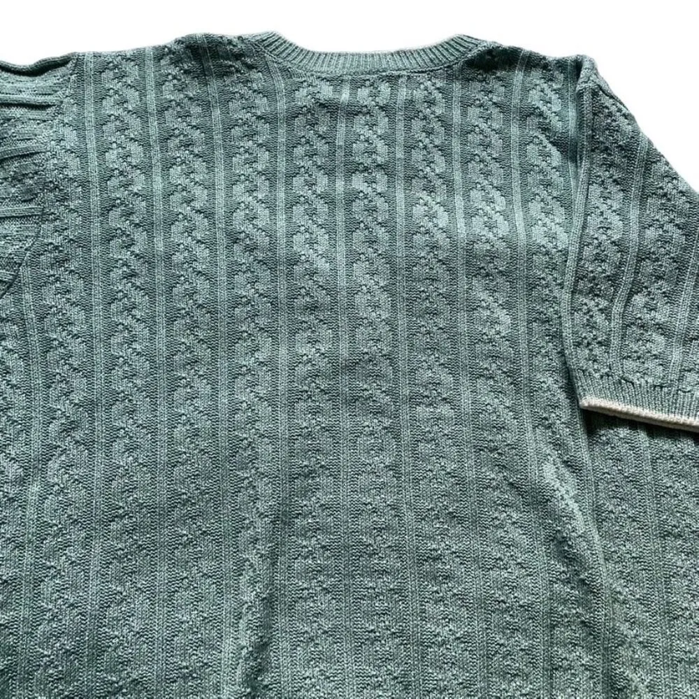 Womens Crewneck Knit Sweater Short Sleeve Alfred Dunner Size Large Vintage u Gre - Image 5