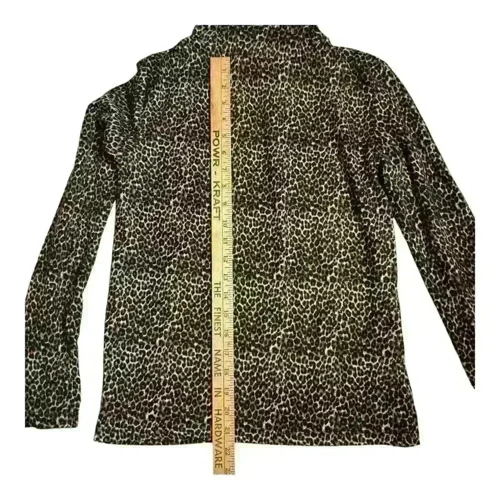 ZARA  Animal Leopard Print Turtleneck Knit Top! Size medium (it runs small) - Image 5