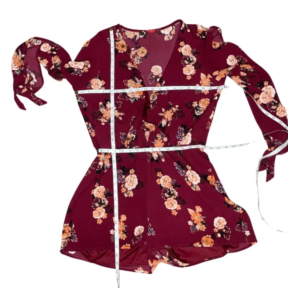 Women's Blush Colorful Floral Tropical Reese Romper Sx XL Boho Flowy - Image 4