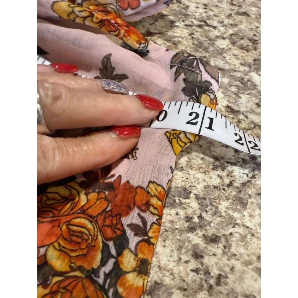 Women's A New Day Floral Sleeveless Blouse M Pink Orange - Image 4