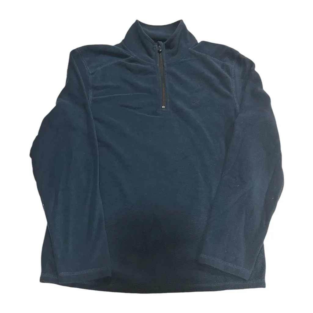 Workout Fleece Women’s Shirt Quarter Zip Pullover Navy Blue Medium - Image 5