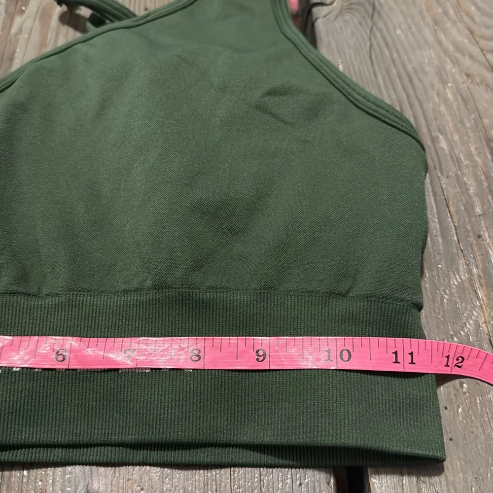 QINSEN Seamless Sports Crop top medium Green - Image 3