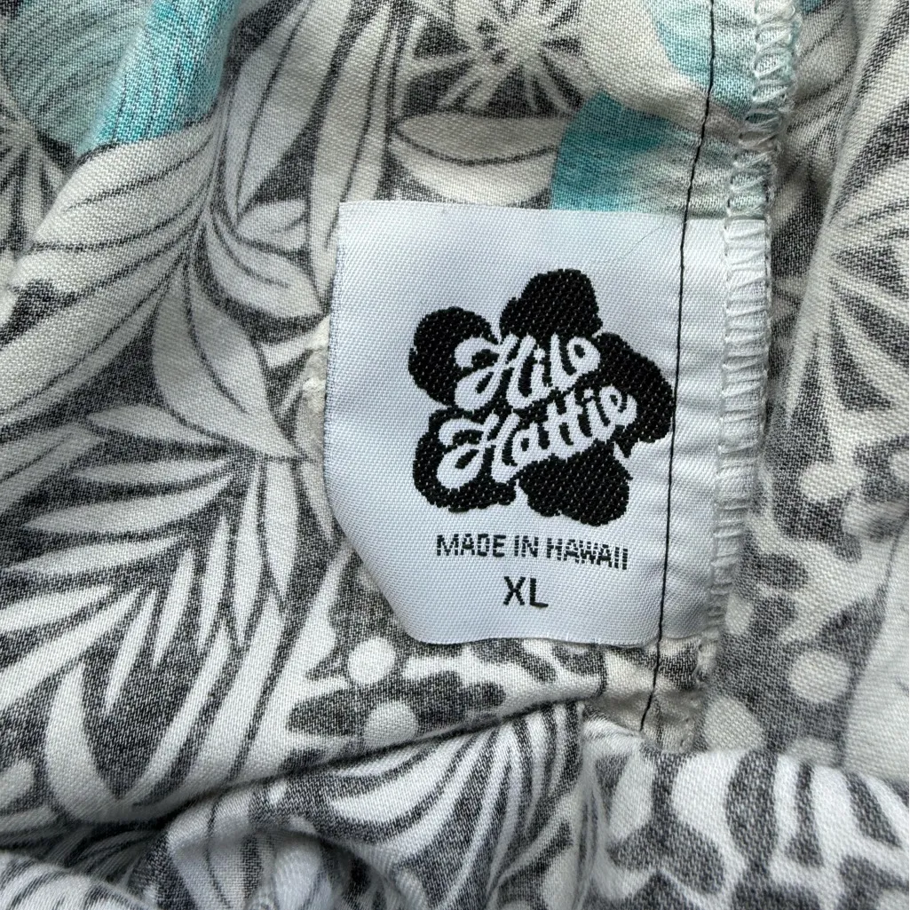 Womens Hilo Hattie XL Long‎ Muumuu Ruffle Neck Blue Tropical Print Dre… - Image 6