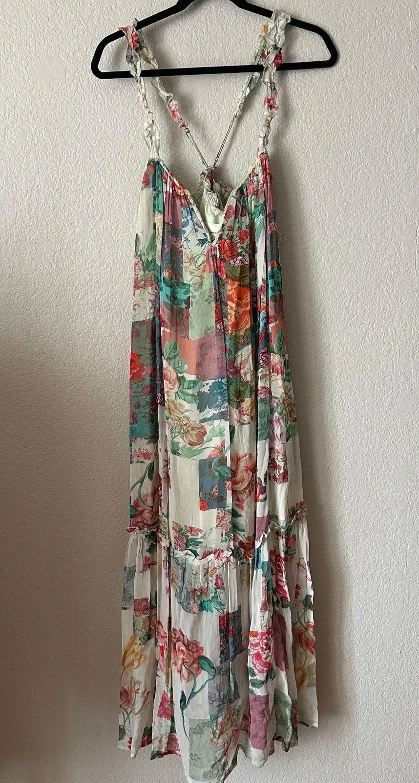 By Anthropologie Chiffon Shift Midi Dress in Pink Combo Size XS NWT - Image 4